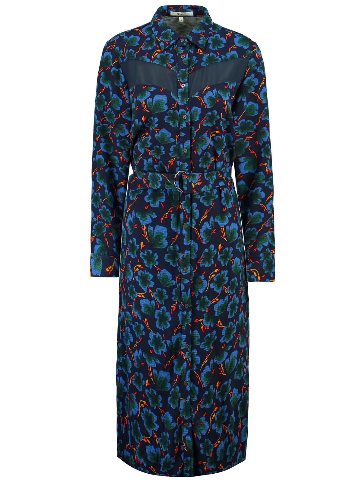 Сукня темно-синя з квітковим принтом | 5311129