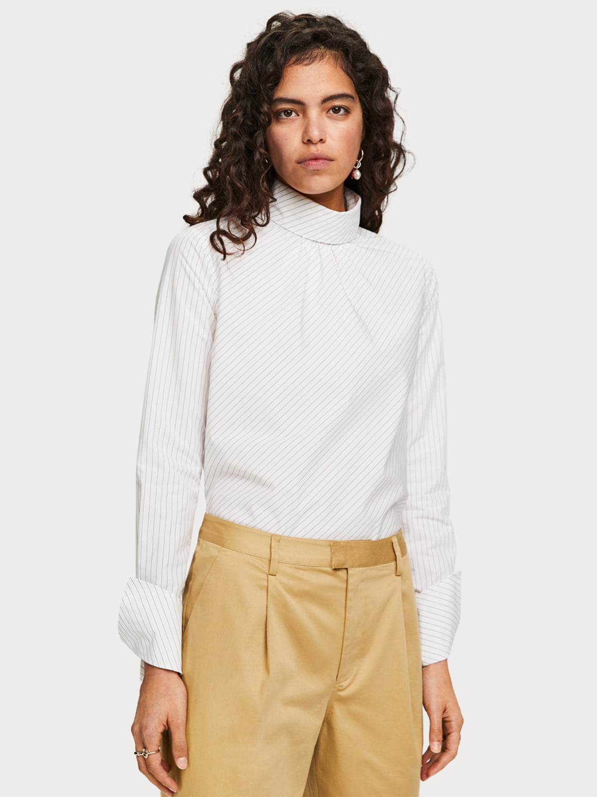 Блуза біла в смужку | 5319778