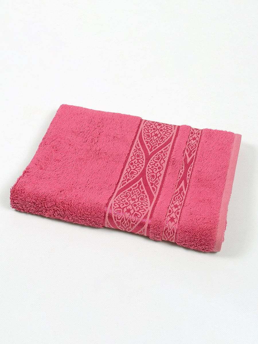 Рушник рожевий з принтом | 5162691