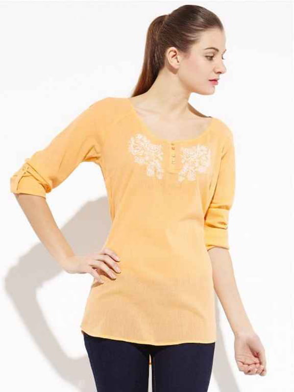 Блуза оранжевая с рисунком | 5285665