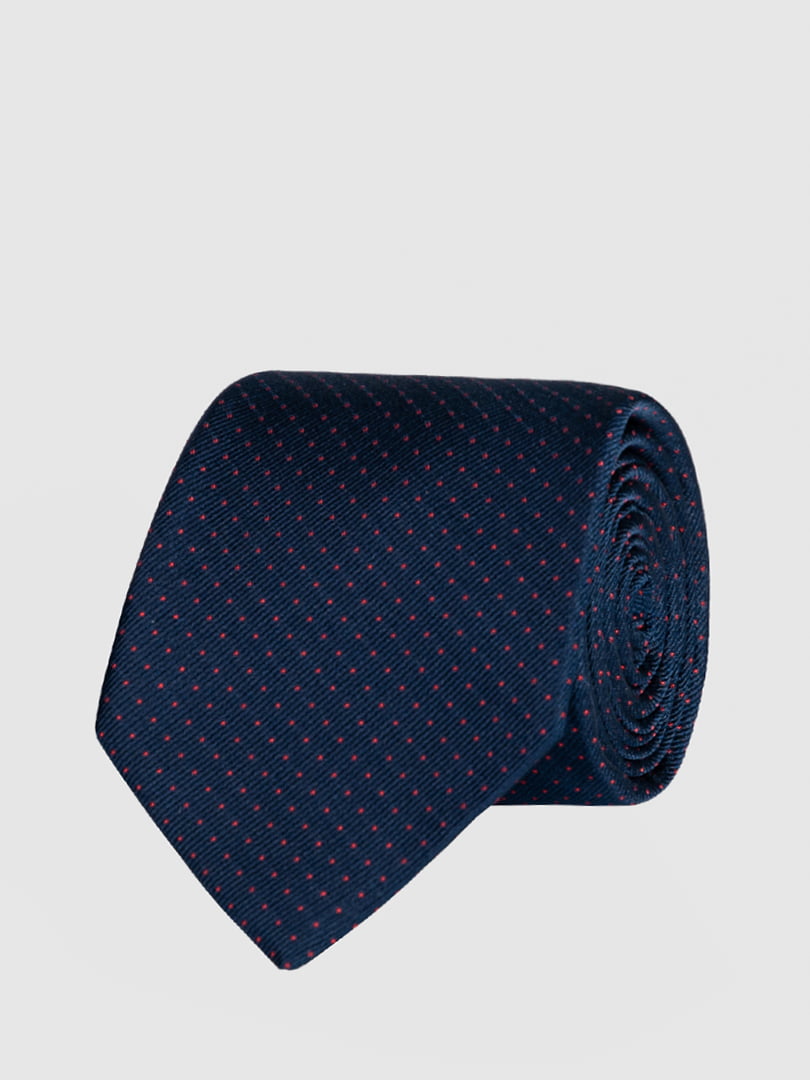 Краватка темно-синя в горох | 5366100
