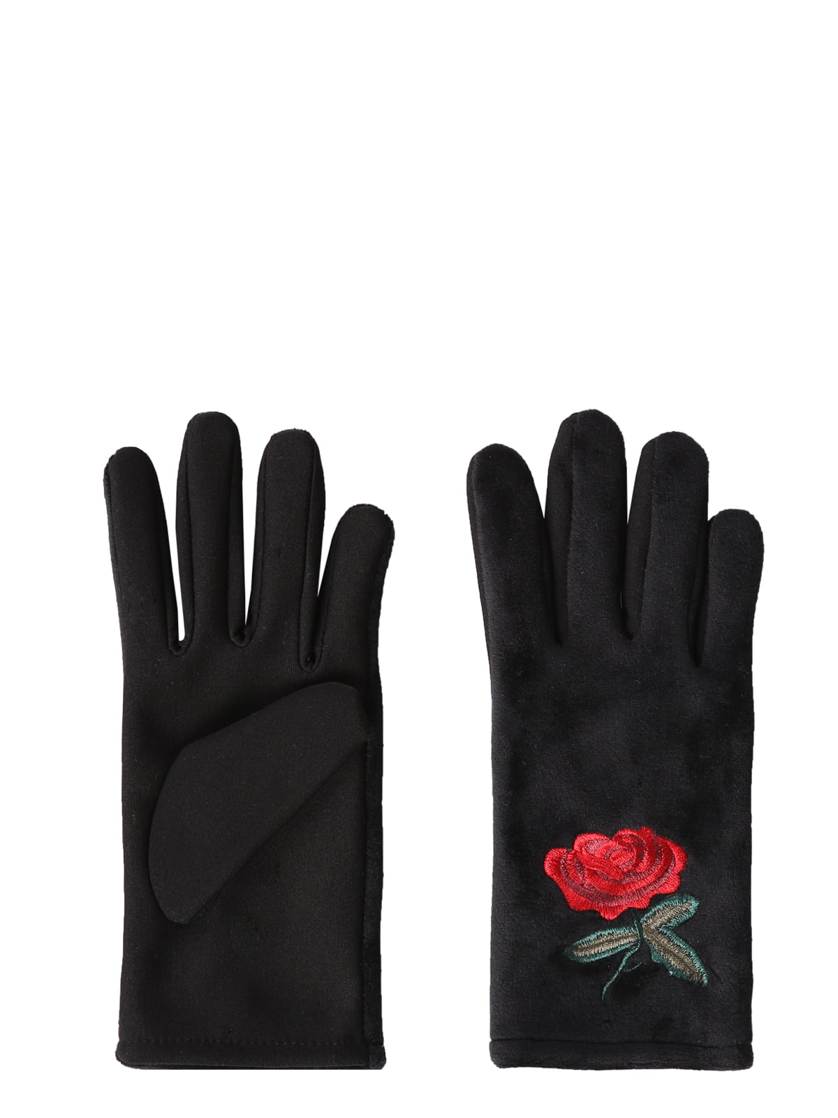 Перчатки черные с декором | 5376947