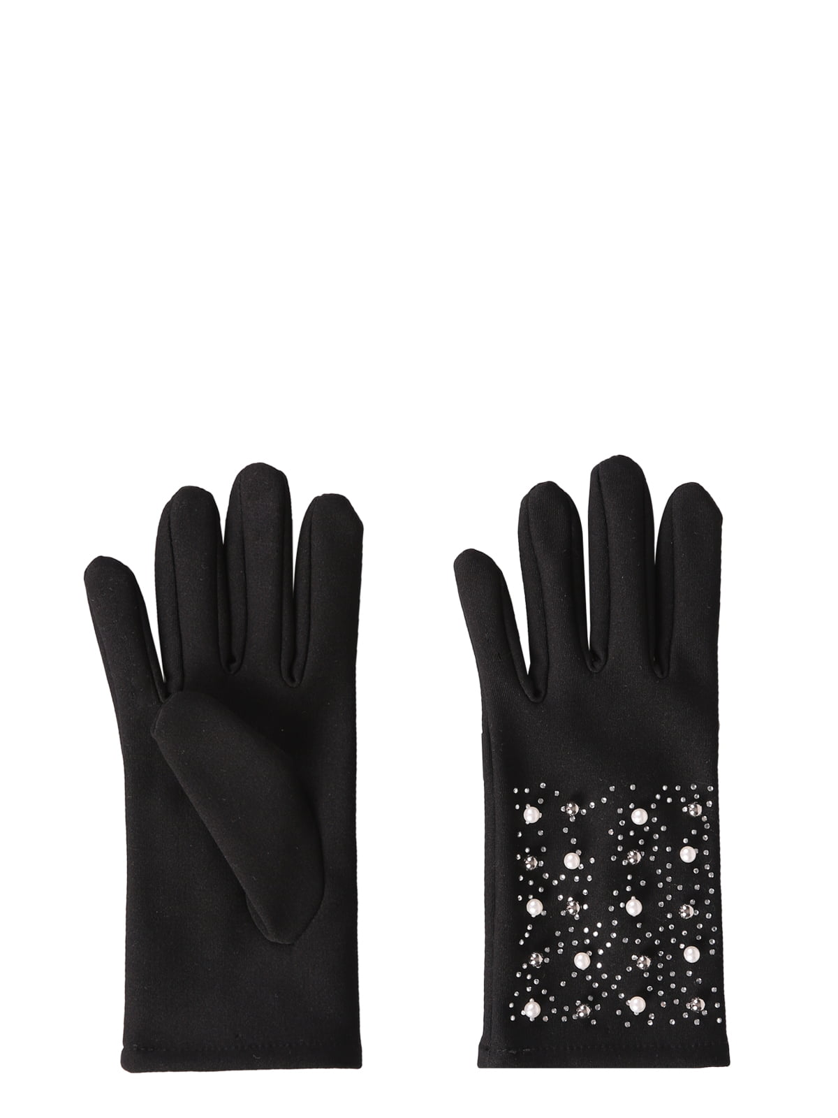 Перчатки черные с декором | 5376952
