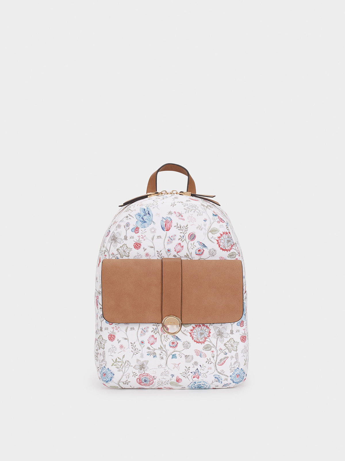 Рюкзак белый в цветочный принт | 5370529