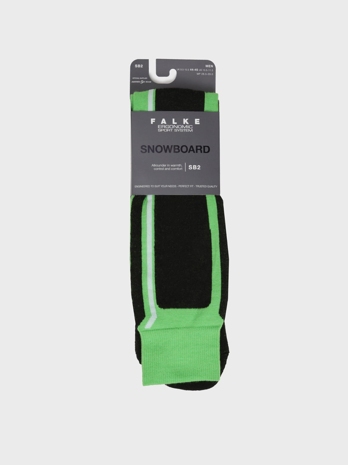 Шкарпетки лижні чорно-зелені | 5260409