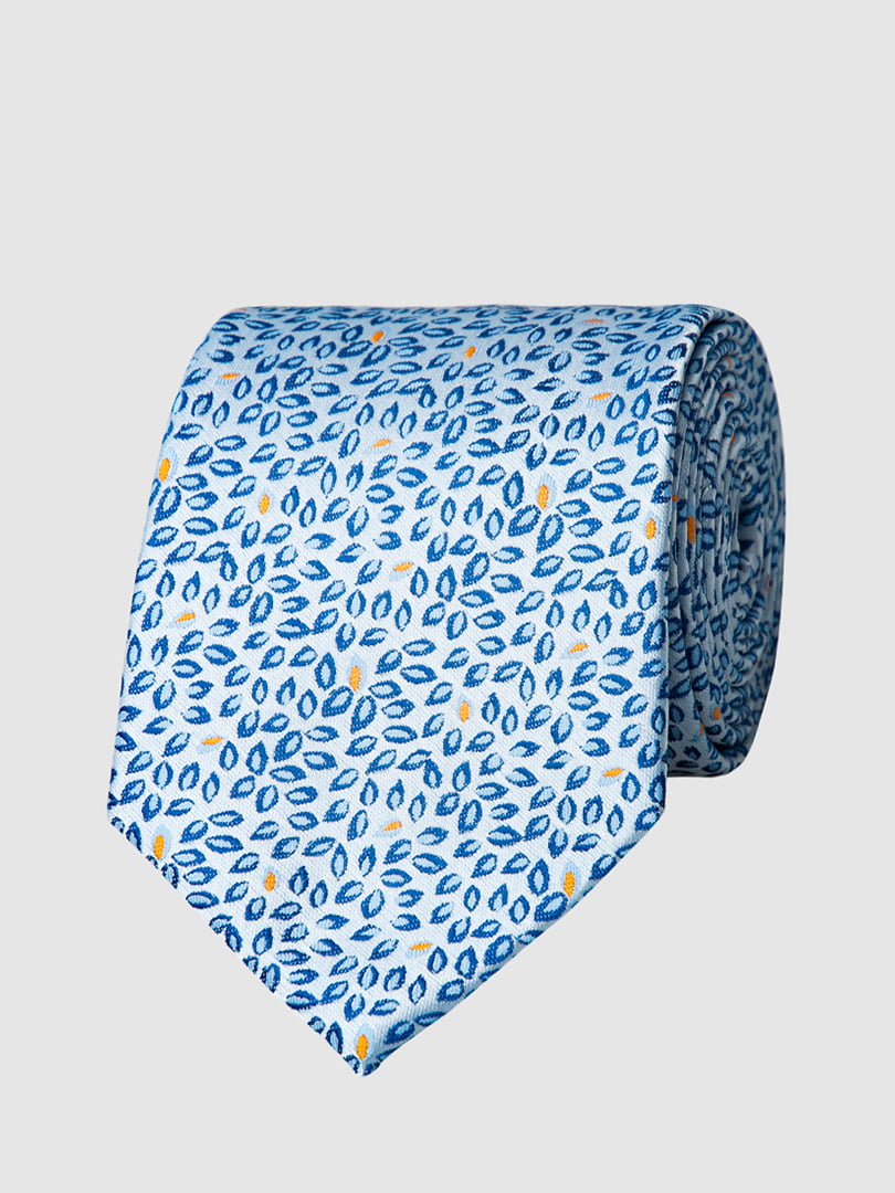 Краватка блакитна в принт | 5444488