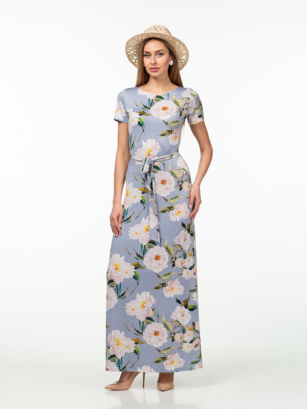 Платье лавандового цвета в цветочный принт | 5461924
