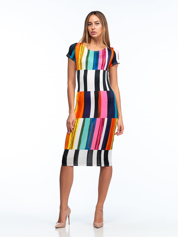Платье разноцветное в яркую полоску | 5462000