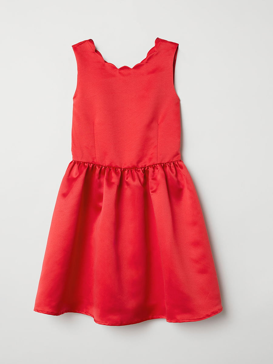 Платье атласное красное | 5471815