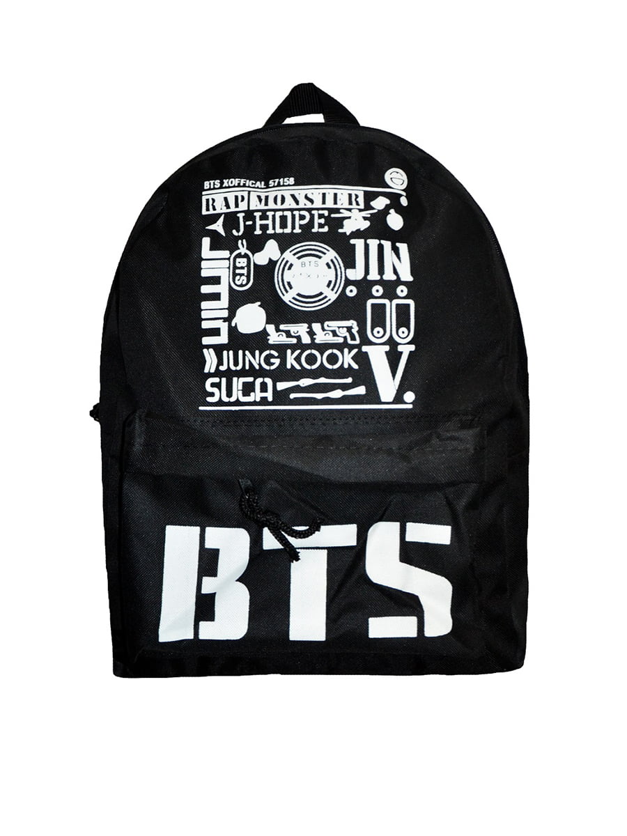 Рюкзак чорний з логотипом і написами | 5495294