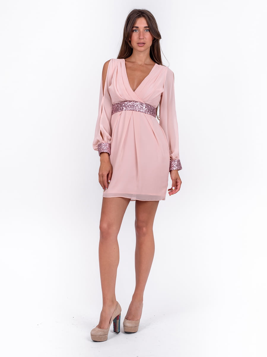 Платье розовое с декором | 5502910