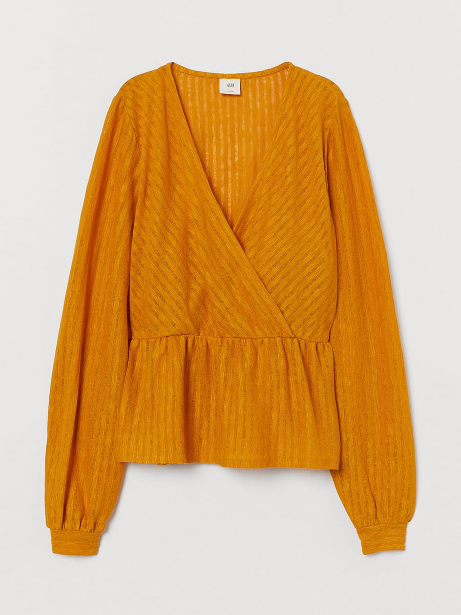 Блуза оранжевая в однотонную полоску | 5517753