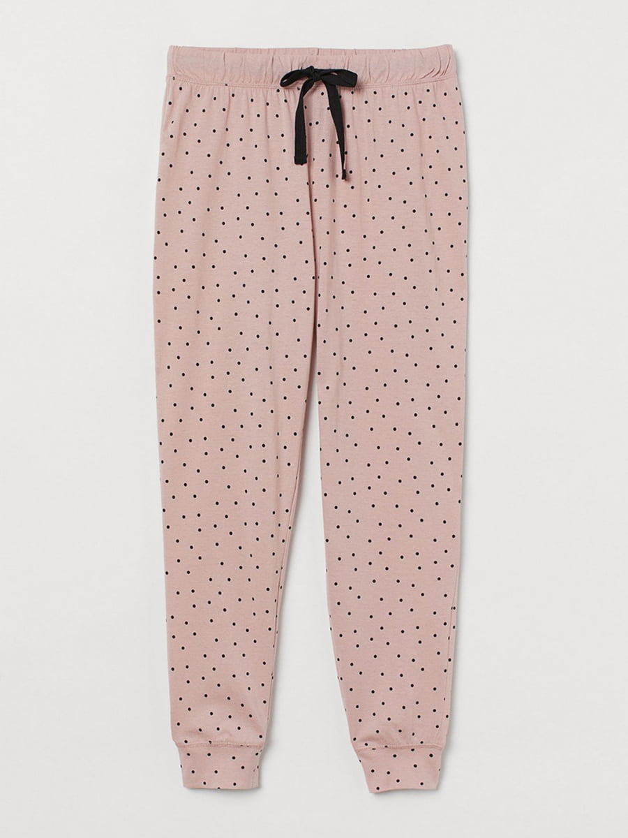 Брюки пижамные розовые в горошек | 5518567