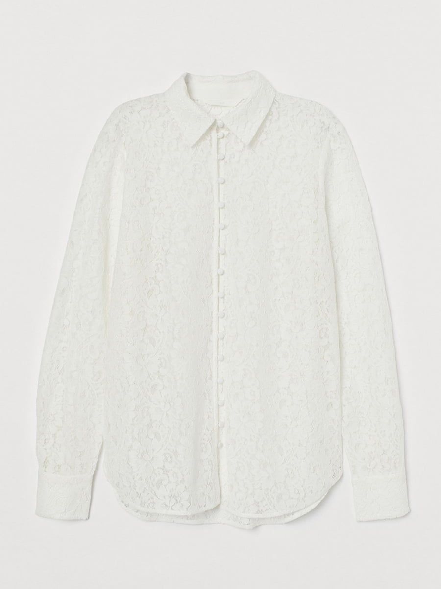 Блуза біла з візерунком | 5519083