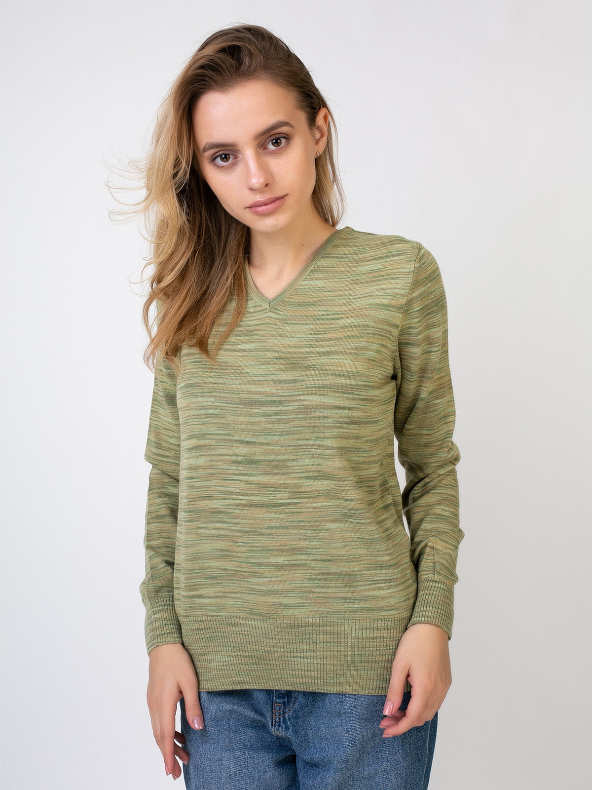 Пуловер оливкового цвета | 5516023