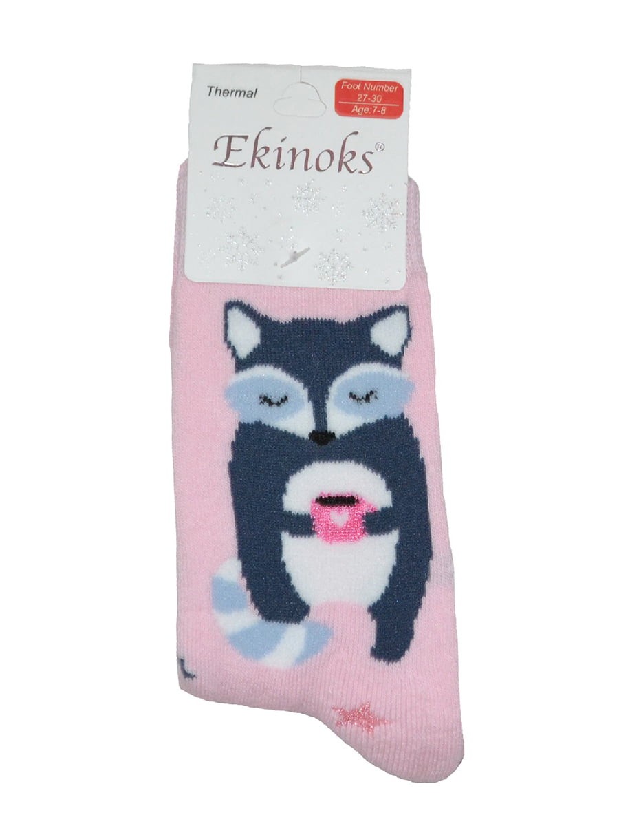 Шкарпетки рожеві з принтом | 5539858
