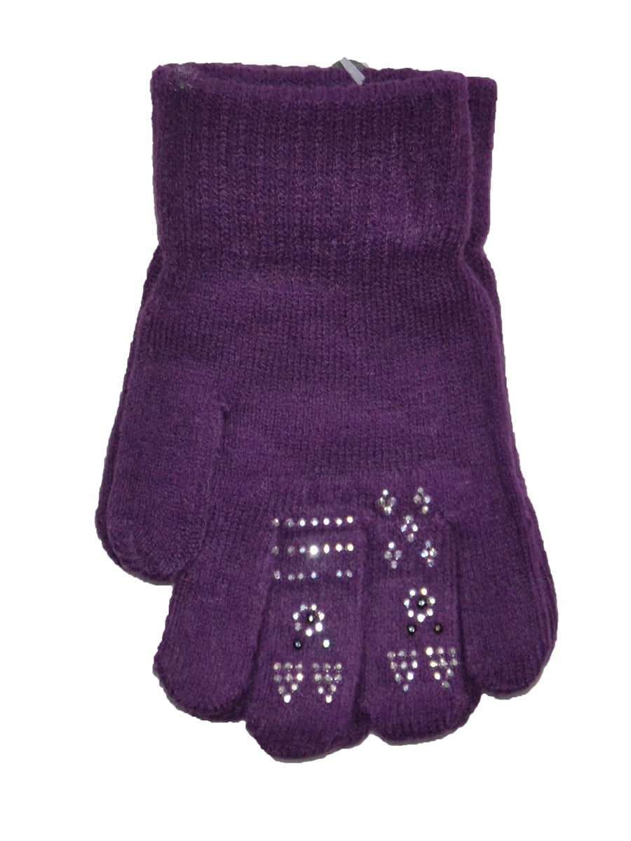 Перчатки фиолетовые с рисунком | 5553234
