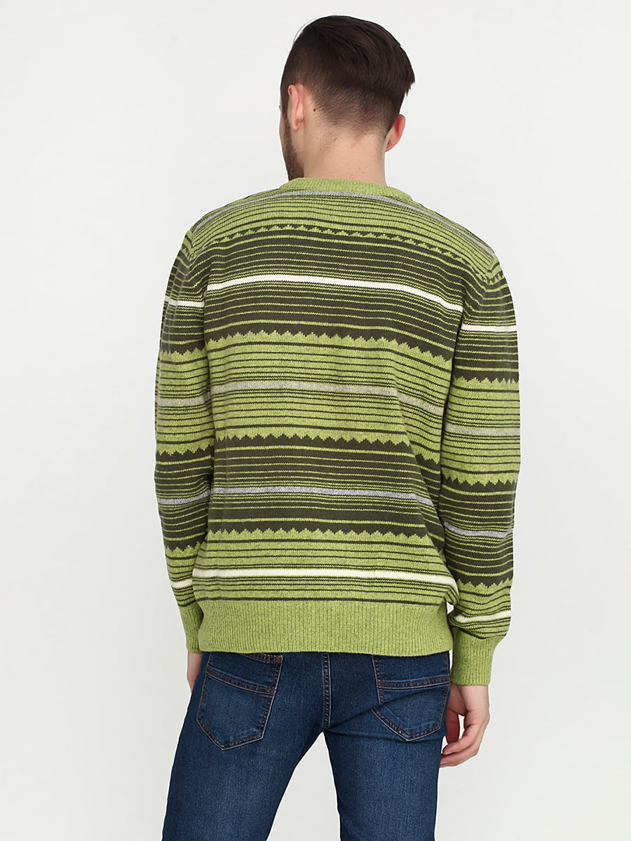 Пуловер салатового кольору в смужку | 5559466