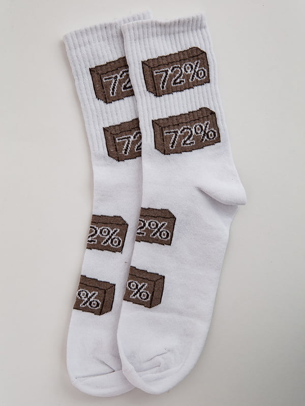 Шкарпетки білі з принтом | 5553663