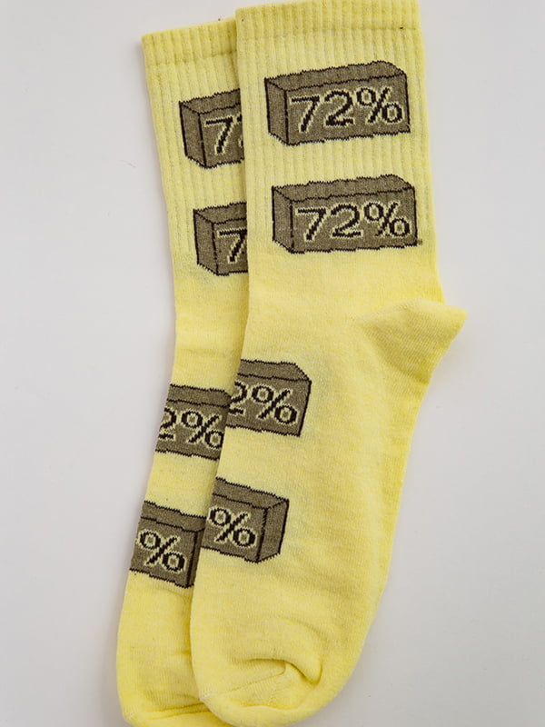 Носки желтые с принтом | 5553717