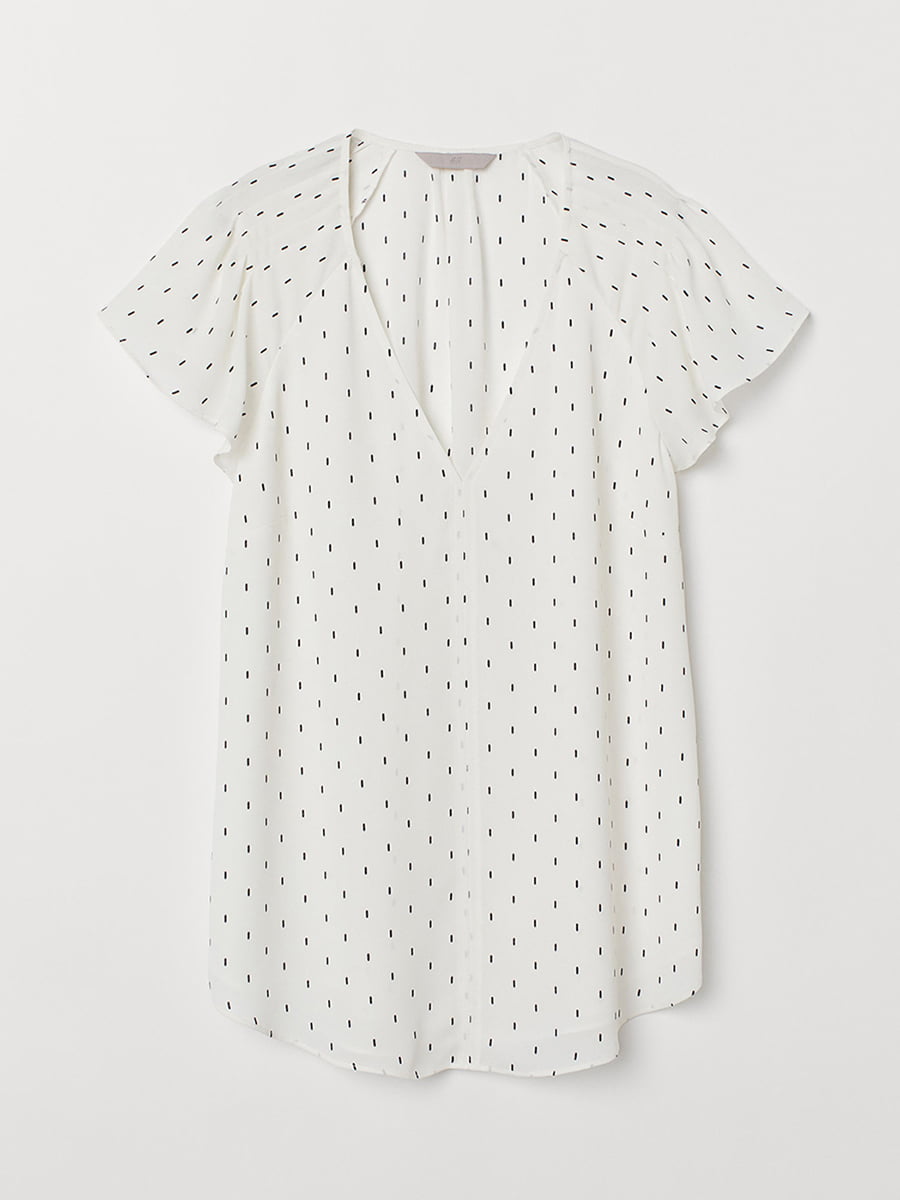 Блуза белая в принт | 5568012