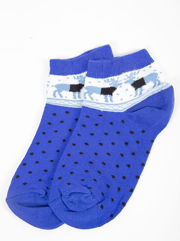 Шкарпетки сині у принт | 5584922