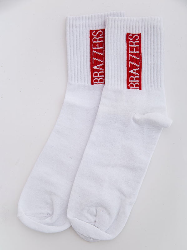 Шкарпетки білі з принтом | 5584959