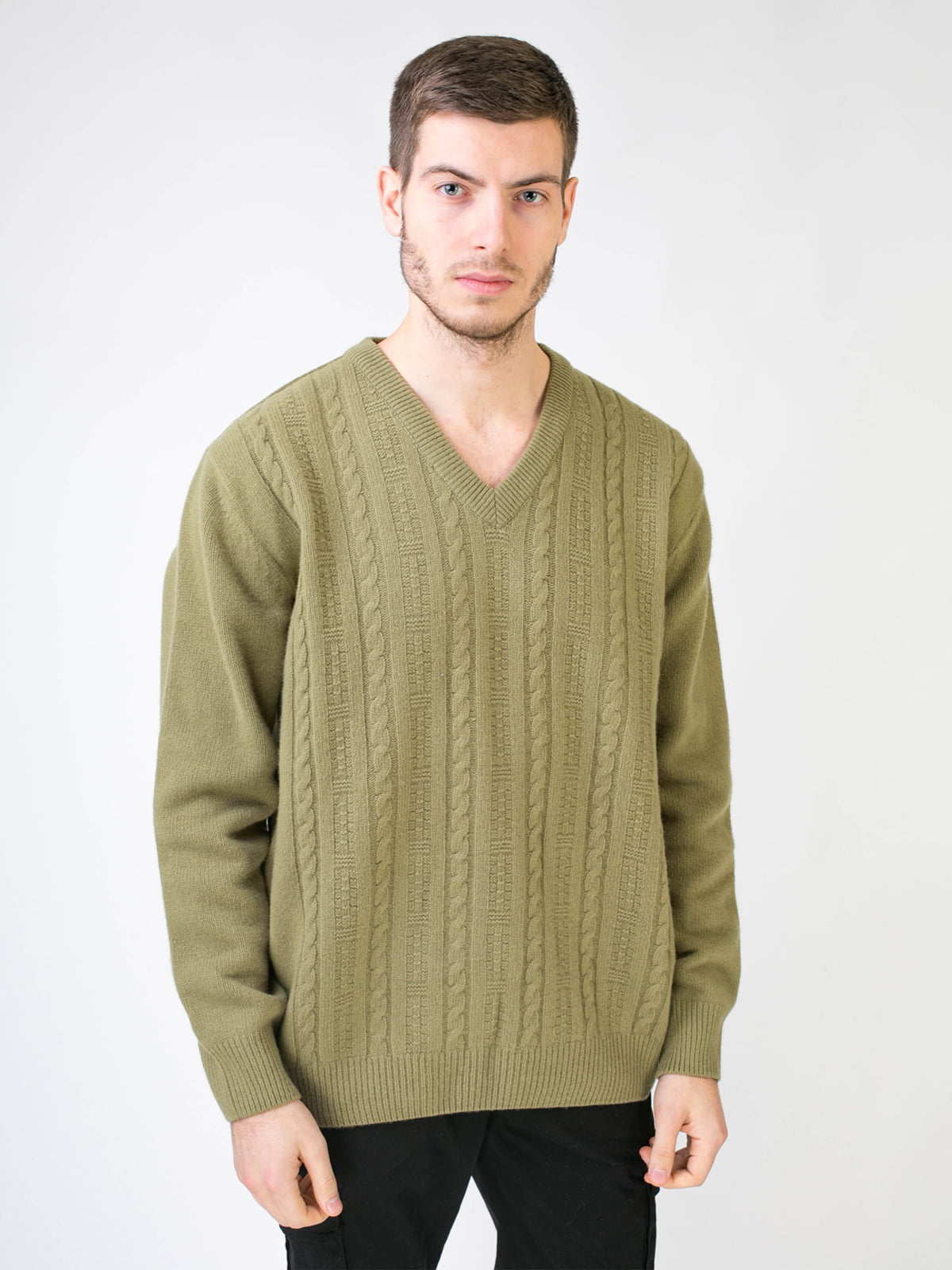 Пуловер оливкового цвета | 5596009