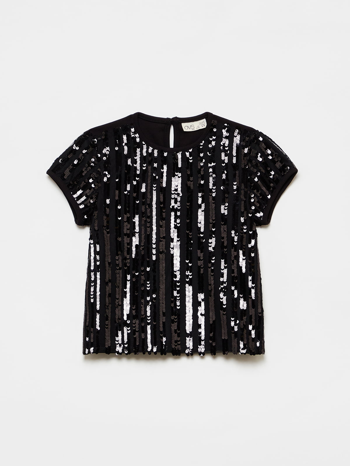 Блуза чорна з декором-блискітками | 5605169