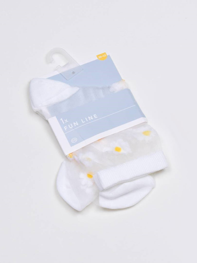 Шкарпетки білі в квітковий принт | 5610096