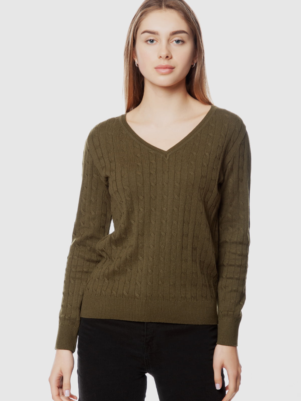 Пуловер кольору хакі | 5613909