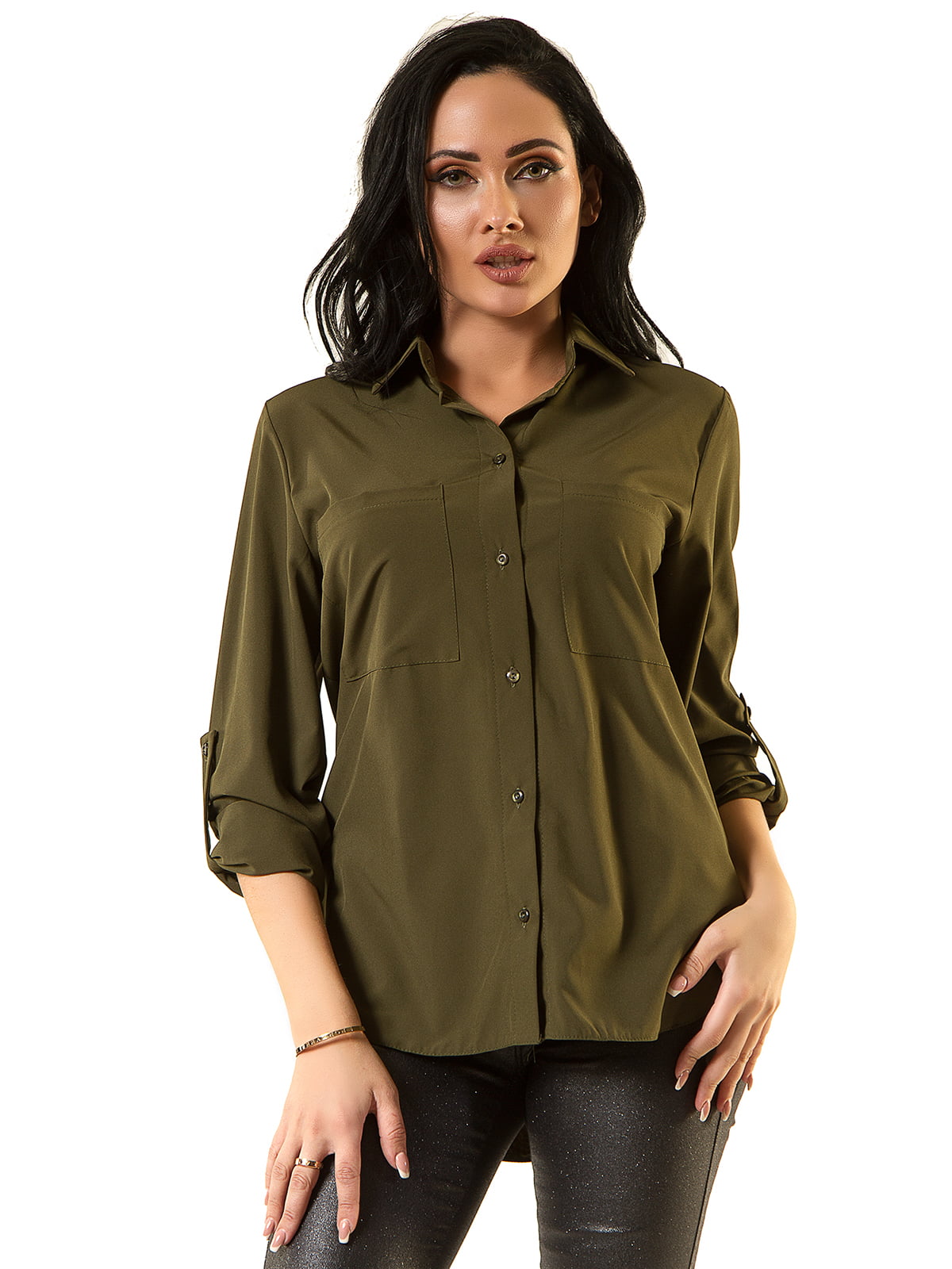 Блуза кольору хакі | 5360336