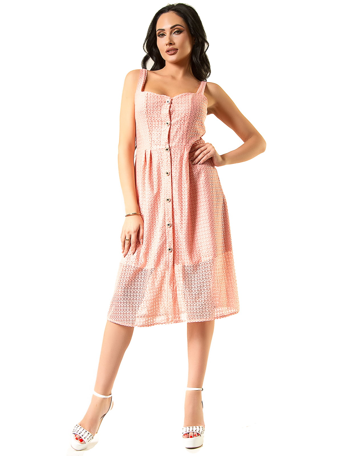 Платье А-силуэта розовое | 5360355