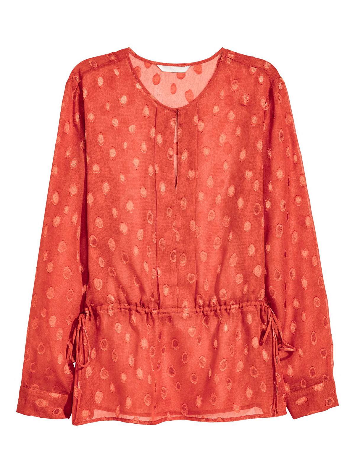 Блуза теракотового кольору в принт | 5620018
