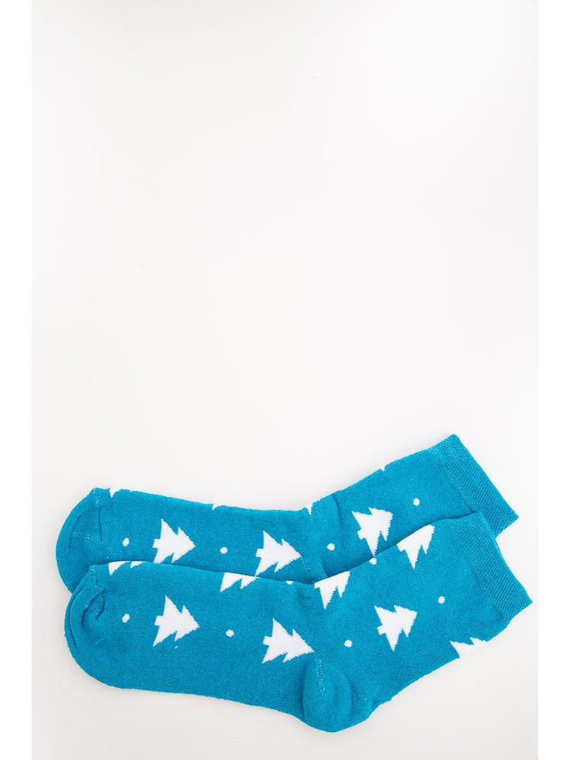 Шкарпетки блакитного кольору в принт | 5569023
