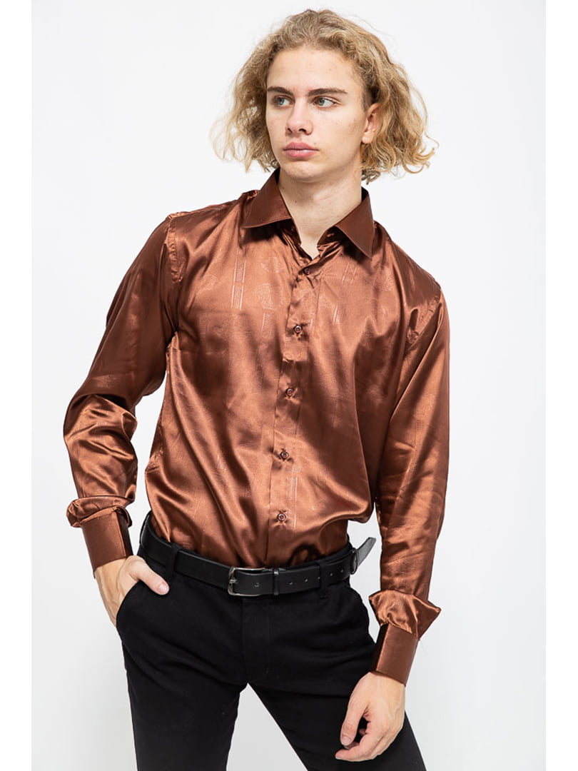 Рубашка коричневая в принт | 5625102
