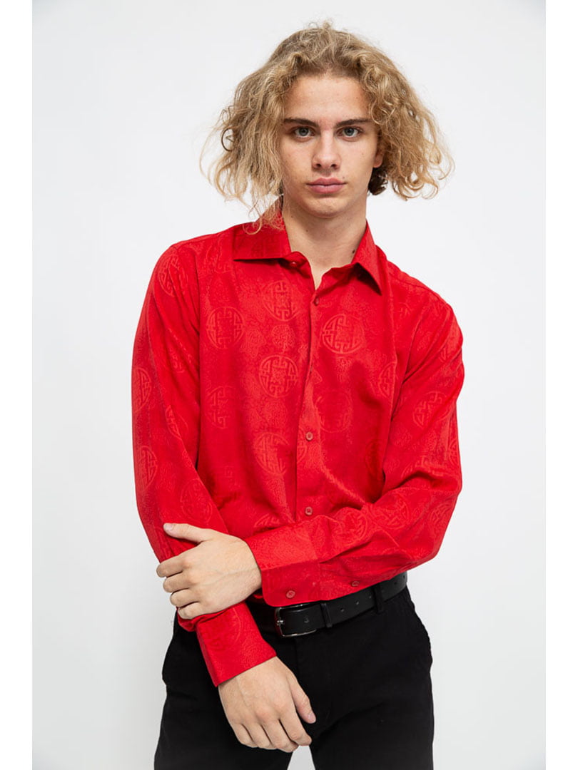 Рубашка красного цвета в принт | 5625125
