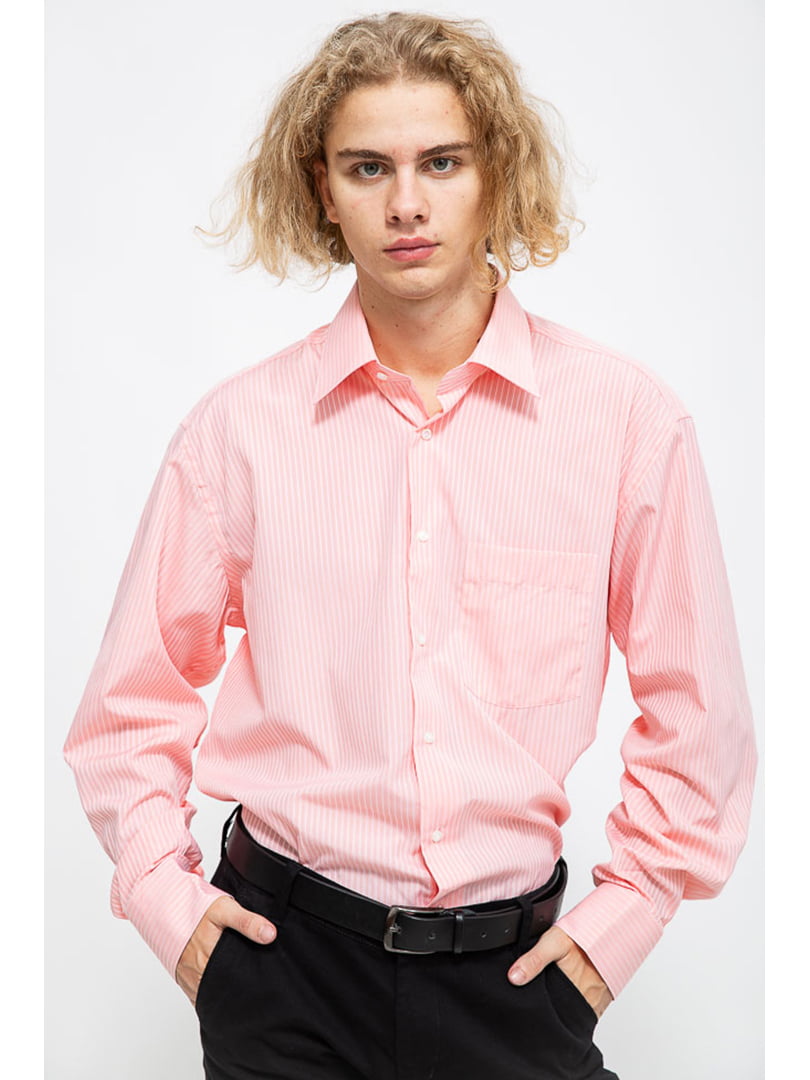 Рубашка розового цвета в полоску | 5625139