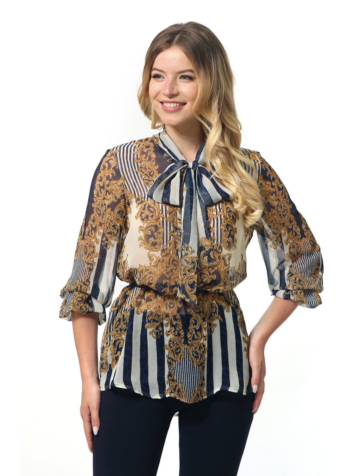 Блуза комбинированной расцветки | 5626654