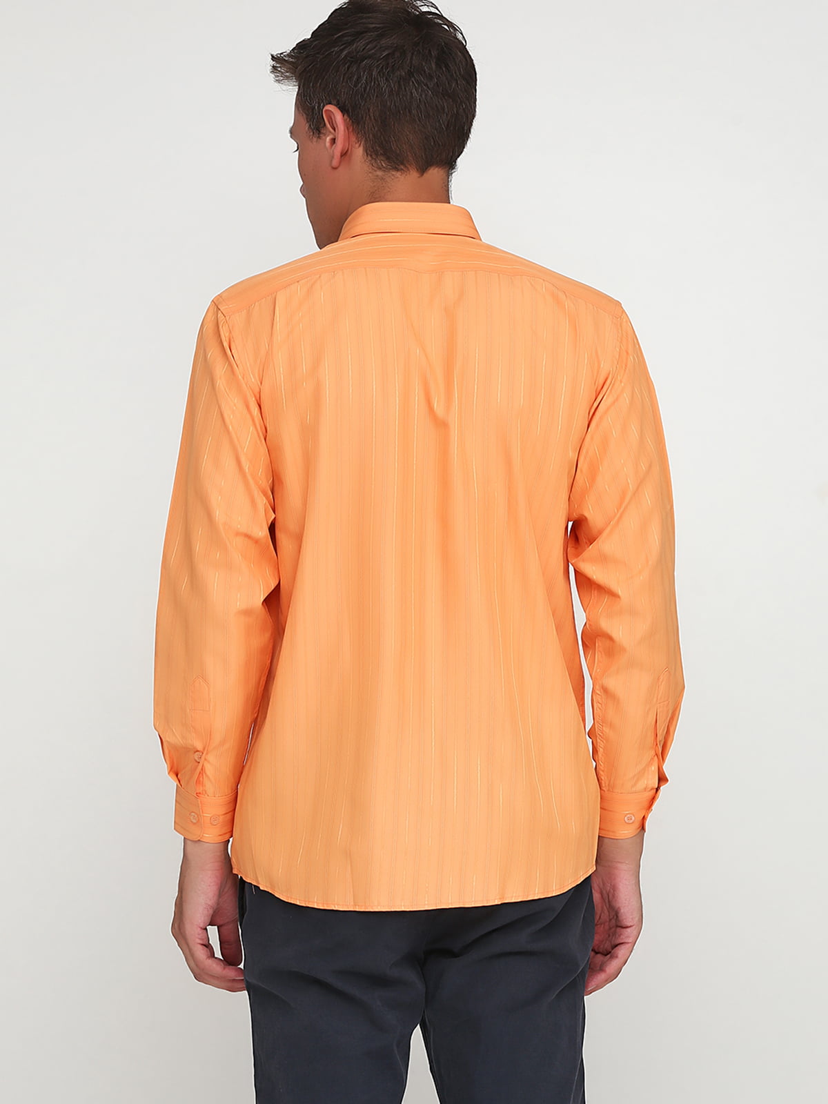 Рубашка морковного цвета в полоску | 5628504