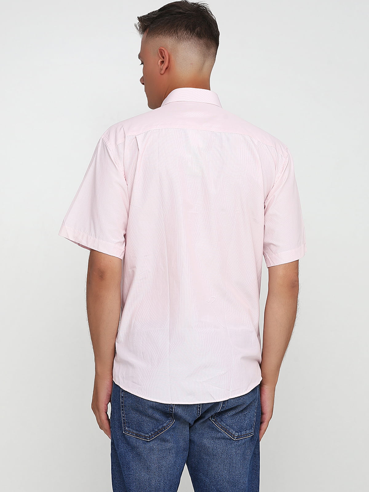 Рубашка розового цвета в полоску | 5628545