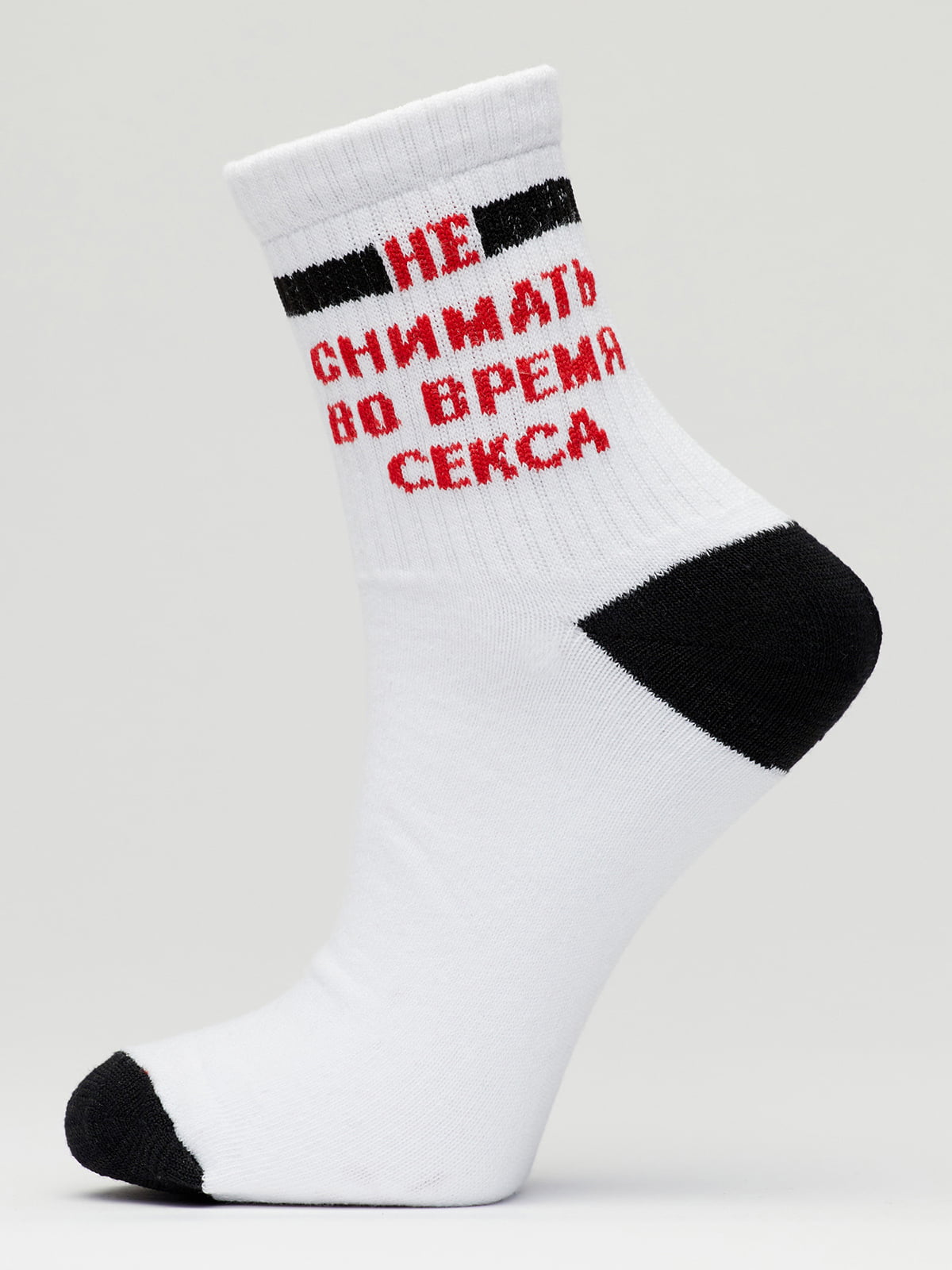 Шкарпетки біло-чорні з написом | 5631217