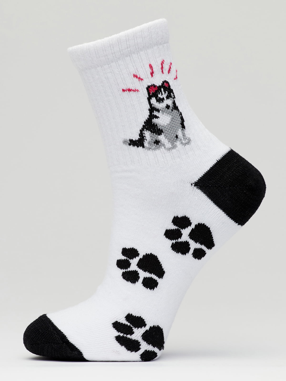Шкарпетки біло-чорні з малюнком | 5631225