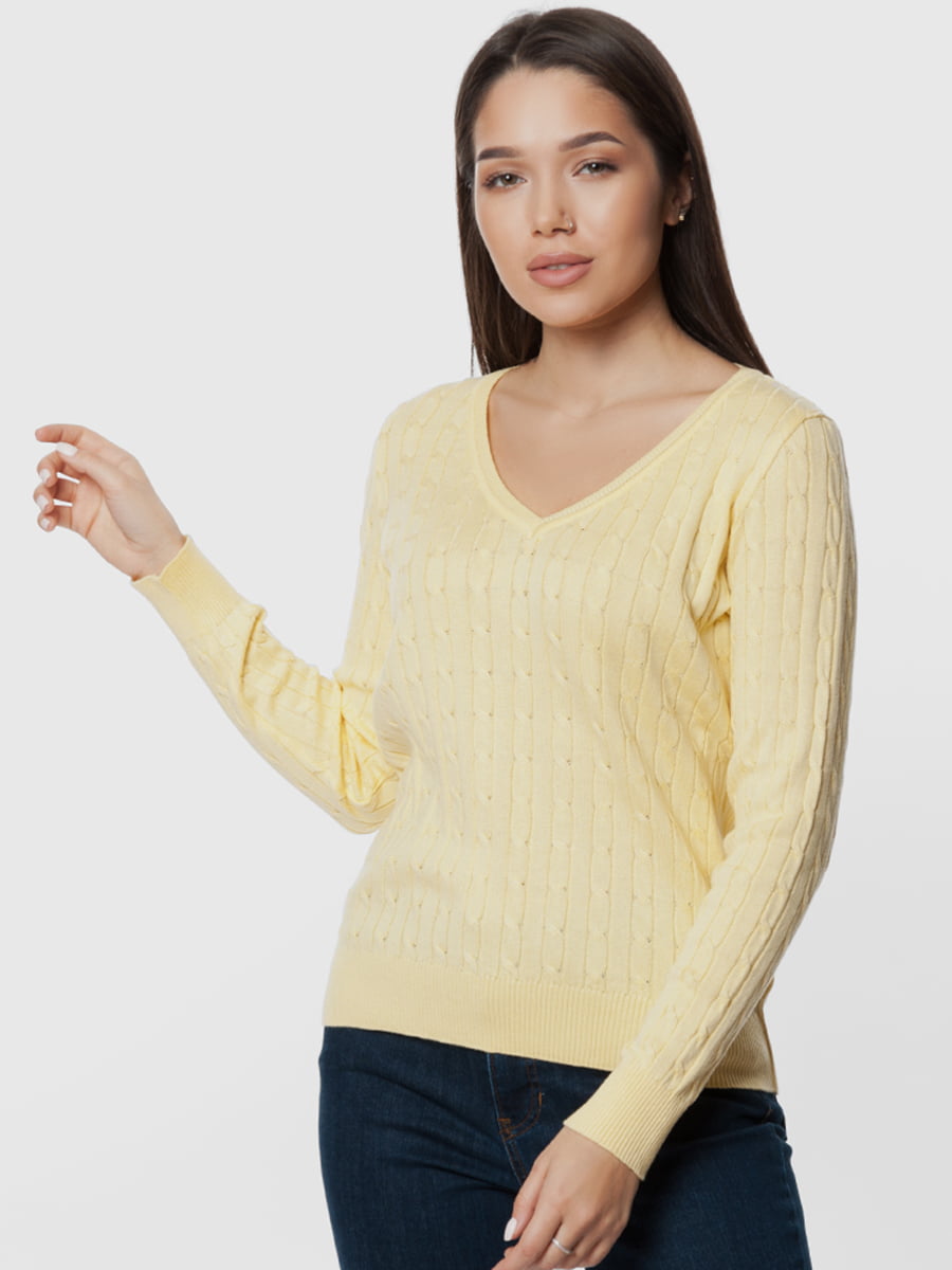 Пуловер желтый с узором | 5631680