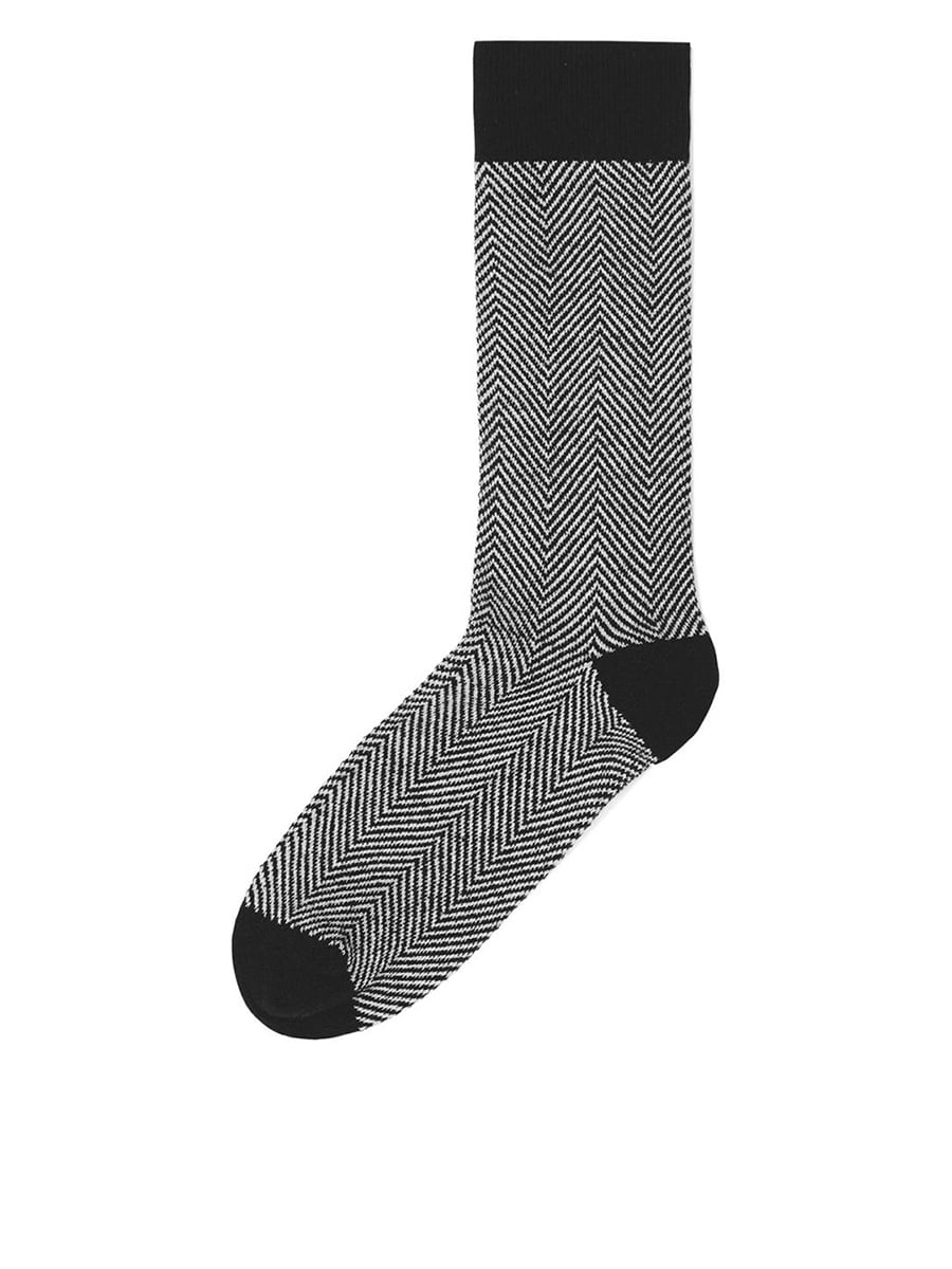 Шкарпетки чорні з візерунком-ялинкою | 5581127