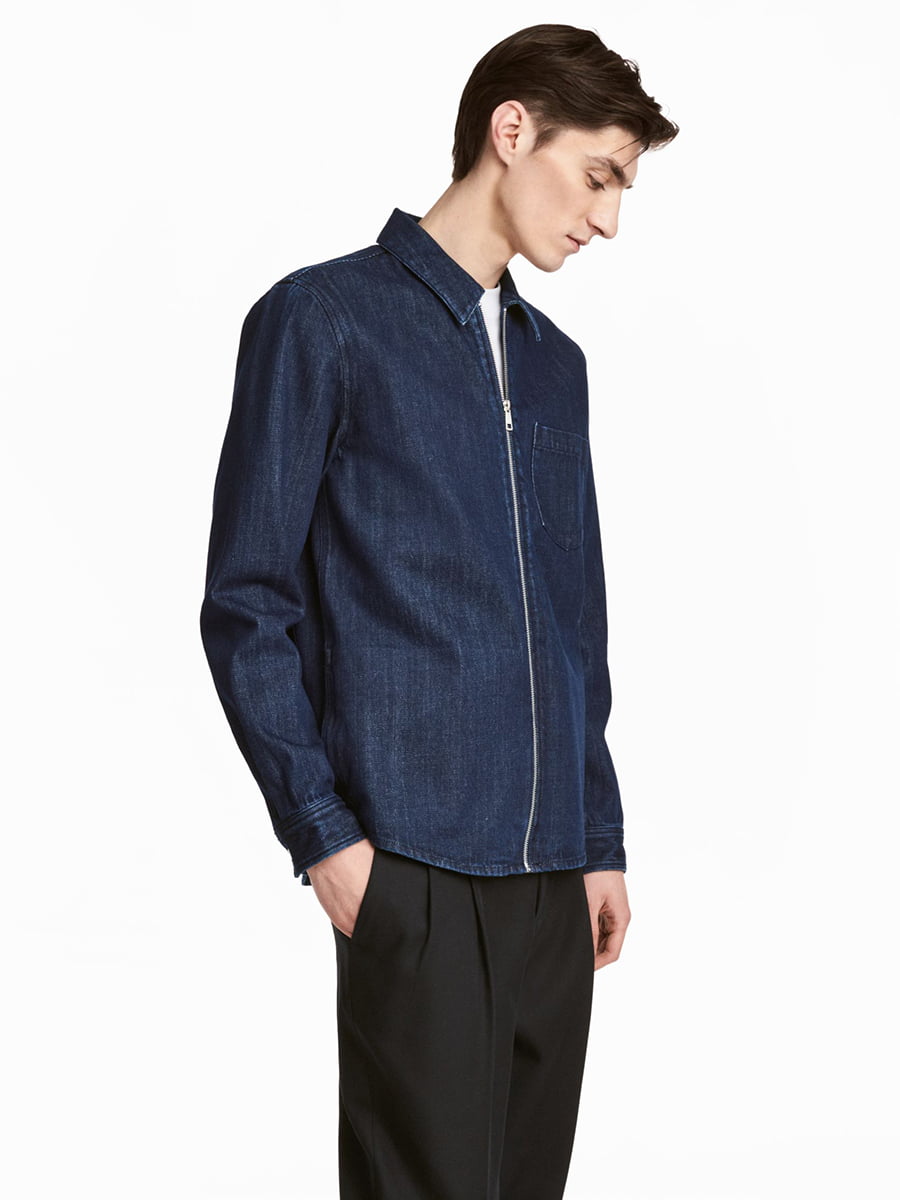 Куртка-рубашка синяя джинсовая | 5651978