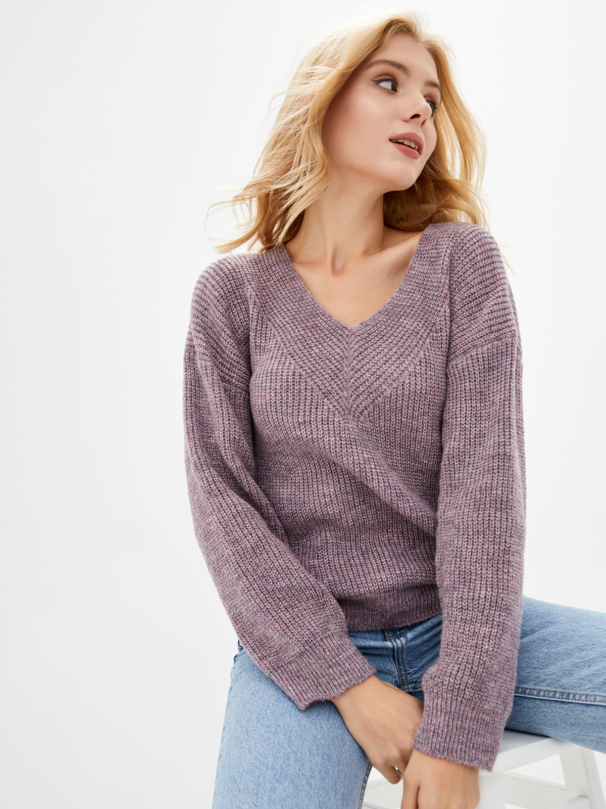Пуловер блідо-фіолетового кольору | 5563484
