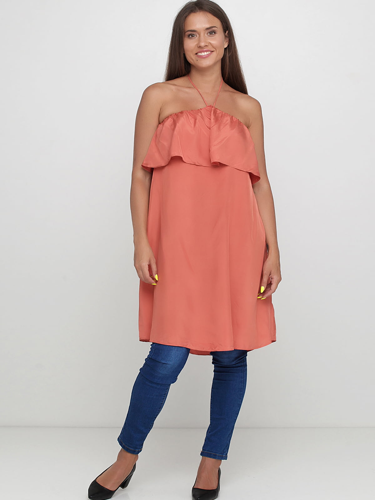 Блуза-туника кирпичного цвета | 5659097