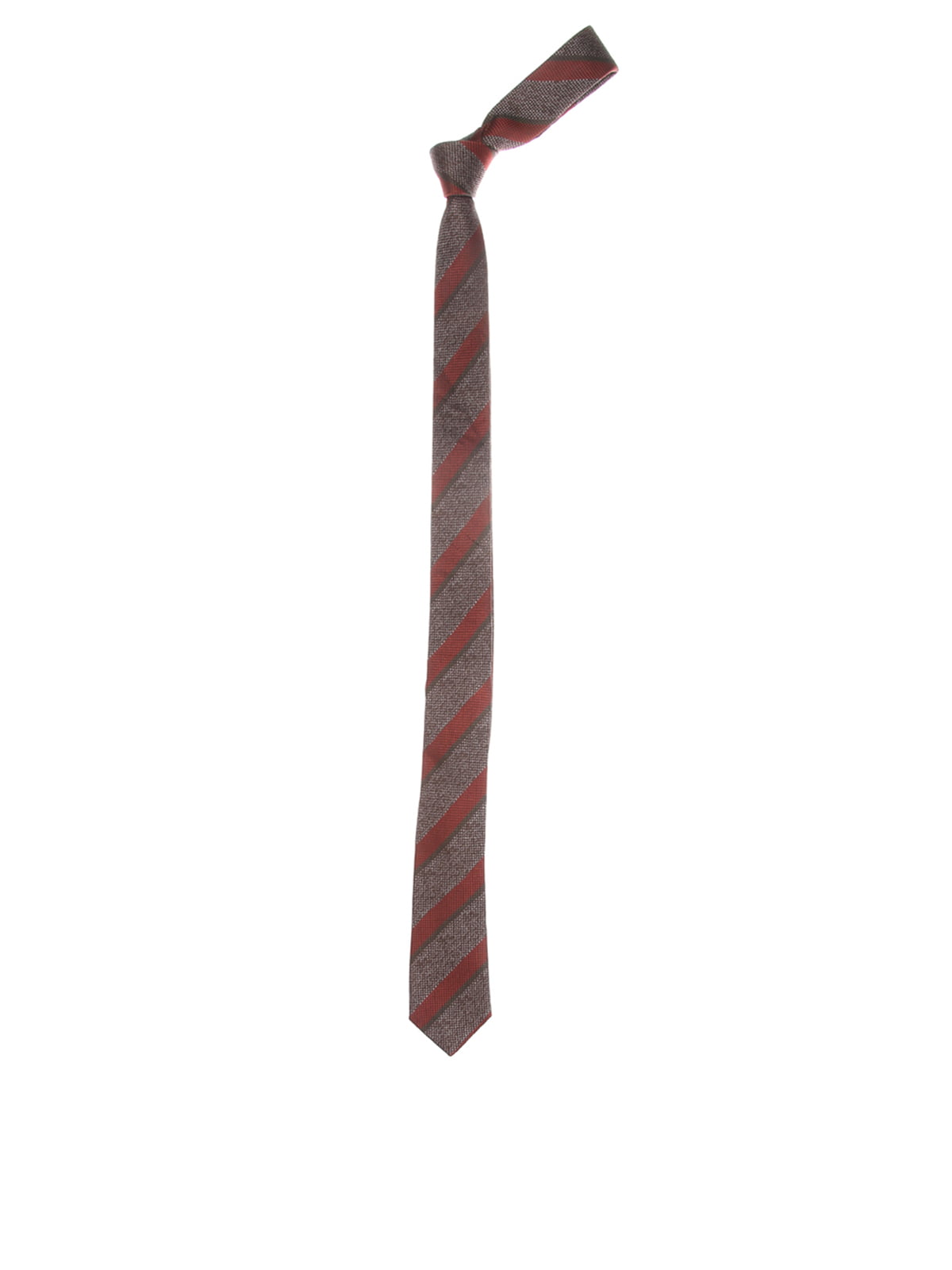 Краватка коричнева в смужку | 5660196