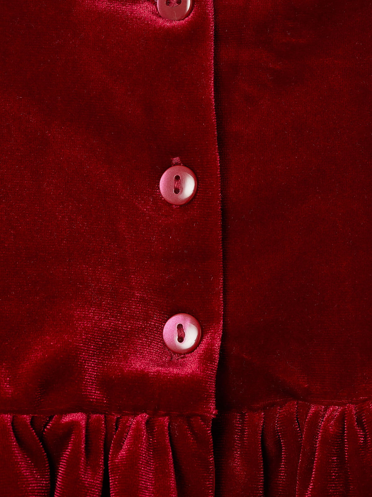 Велюровое расклешенное красное платье, украшенное бантиком | 5658961